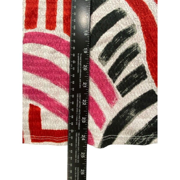 Jules & Leopold JL Plus Size 1X Abstract Wavy Blouse Top Red Pink Black Stretchy - Picture 8 of 13